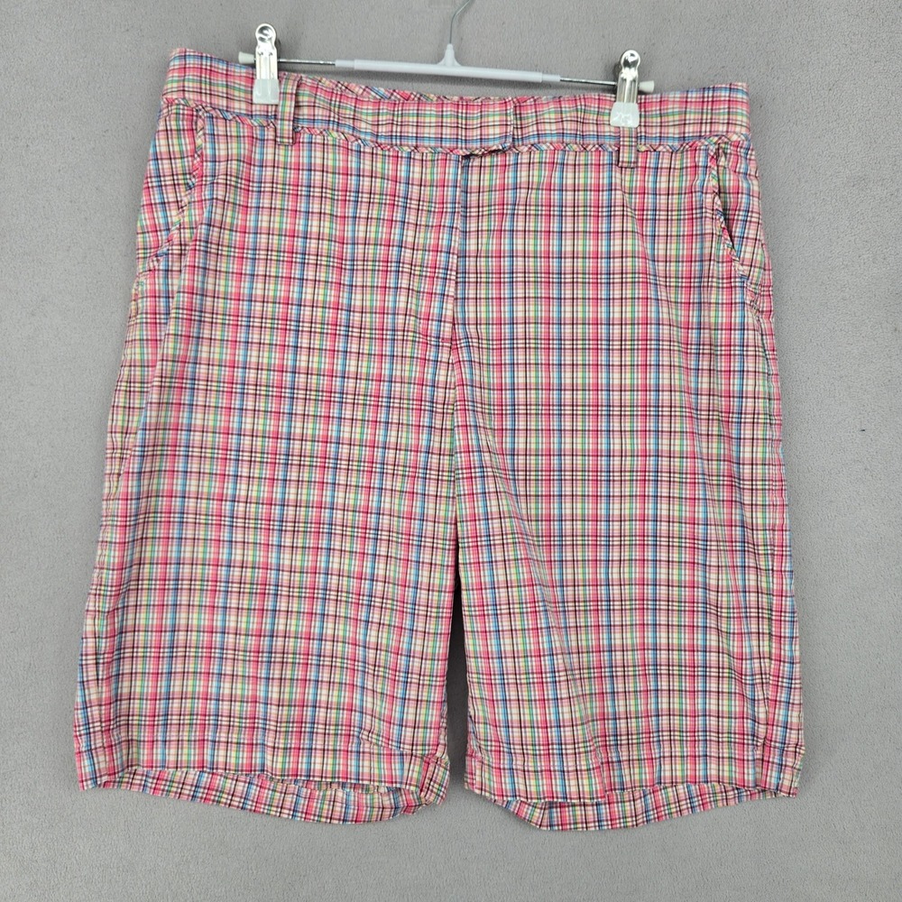 Lady Hagen Women 12 Plaid Golf Shorts Pink Blue Multi Color Preppy Sporty